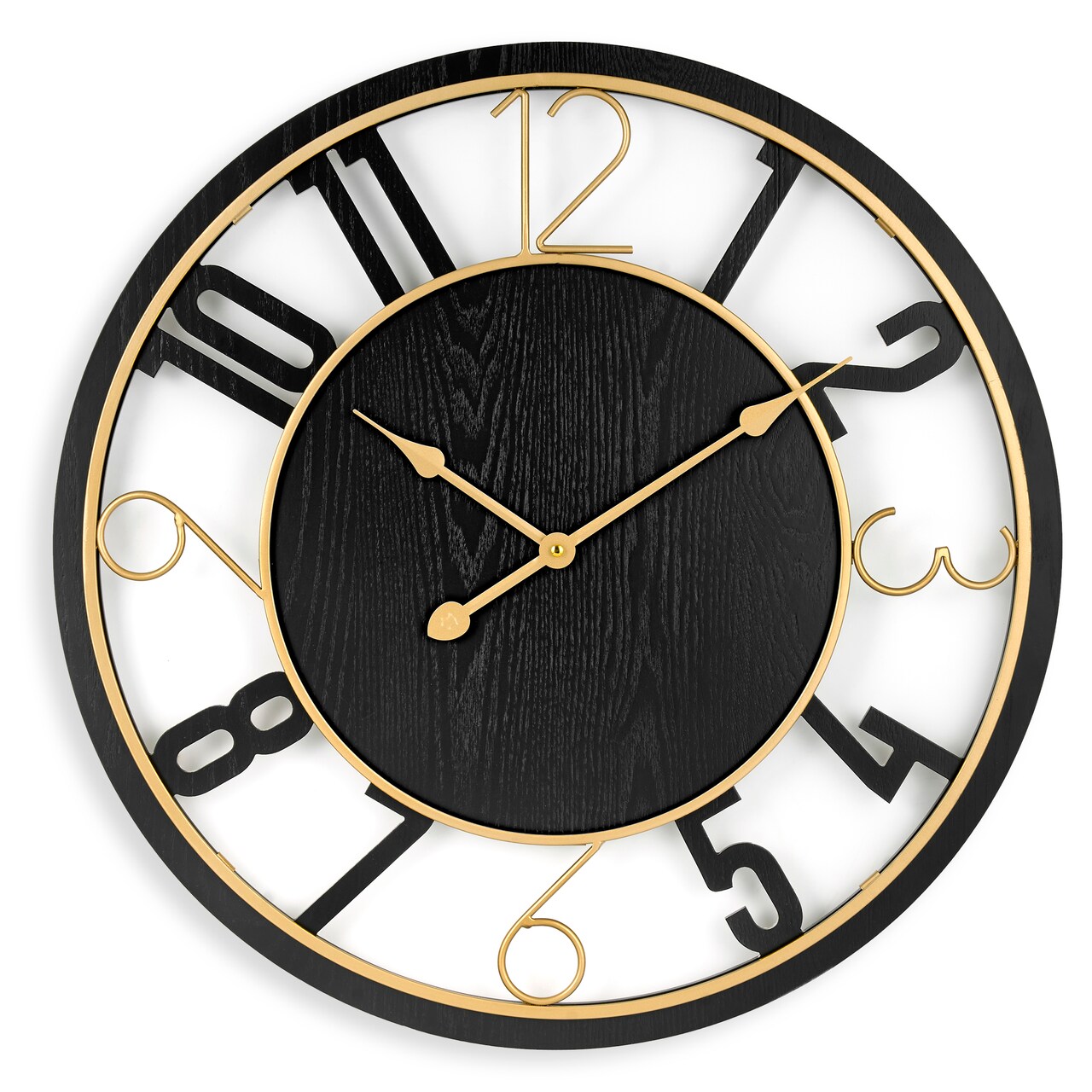 Sorbus Wooden Modern Wall Clock - Large 24-Inch Wall Clock - Battery Operated Analog for Living Room and Kitchen Décor